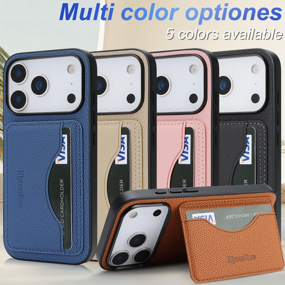 Leather Wallet Card Holder Phone Cover - Leather Case Cards Bag Kickstand Wallet